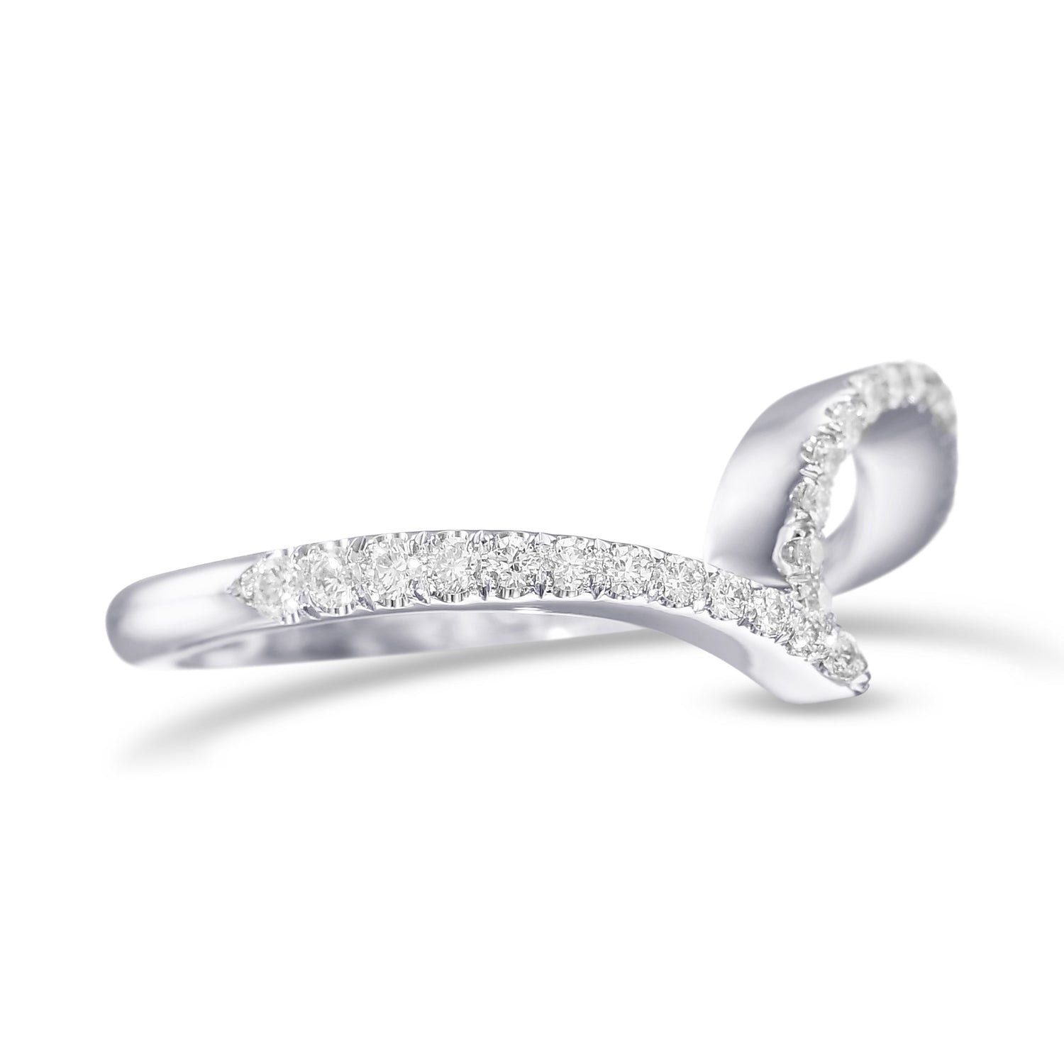 Contoured Diamond Wedding Band