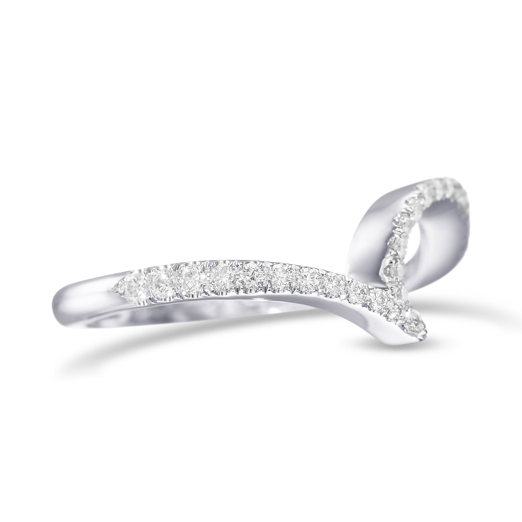 Contoured Diamond Wedding Band