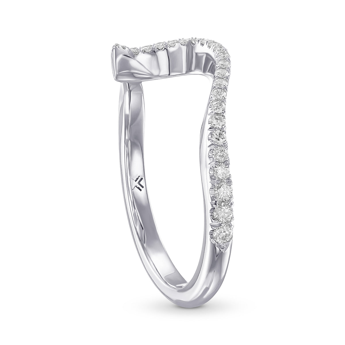 Contoured Diamond Wedding Band