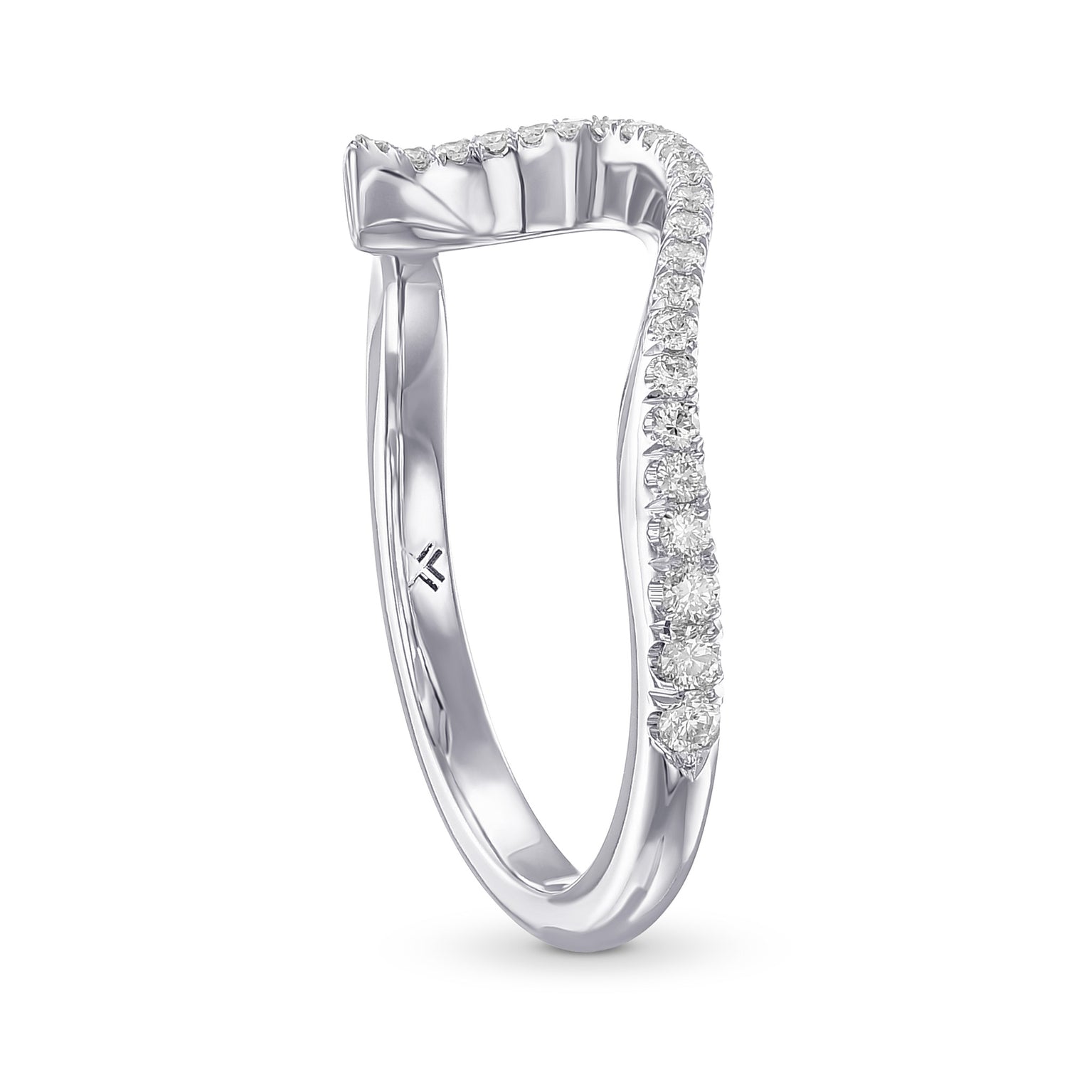 Contoured Diamond Wedding Band