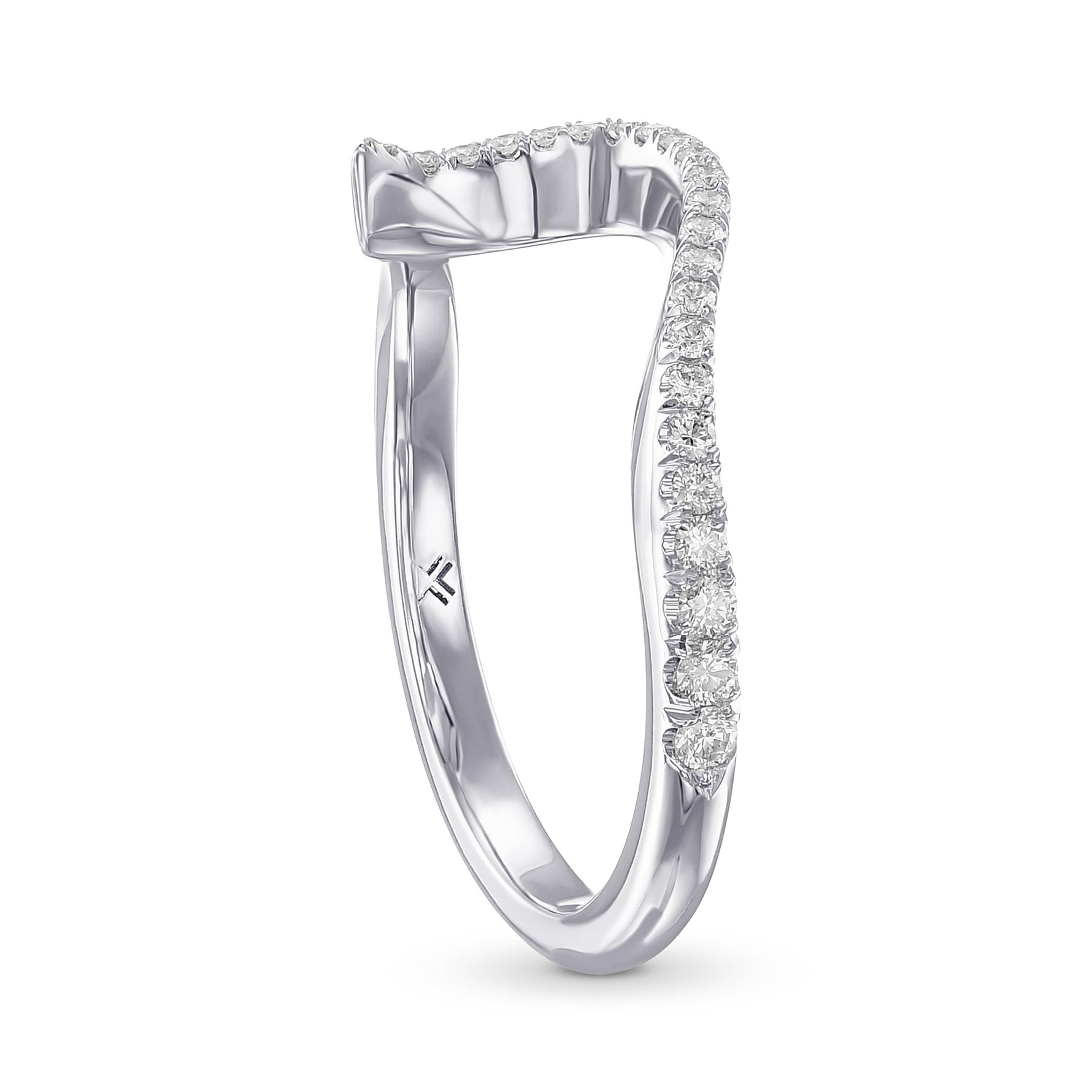 Contoured Diamond Wedding Band