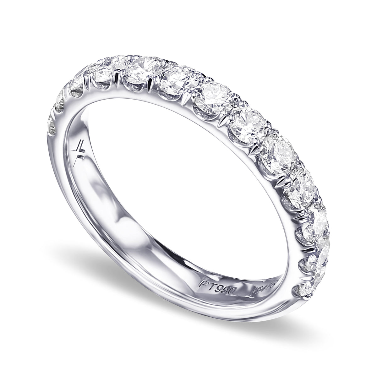 Round brilliant Diamond Half Eternity Band Ring