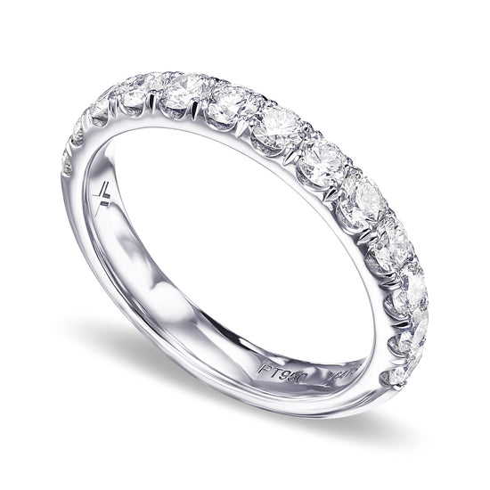 Round brilliant Diamond Half Eternity Band Ring