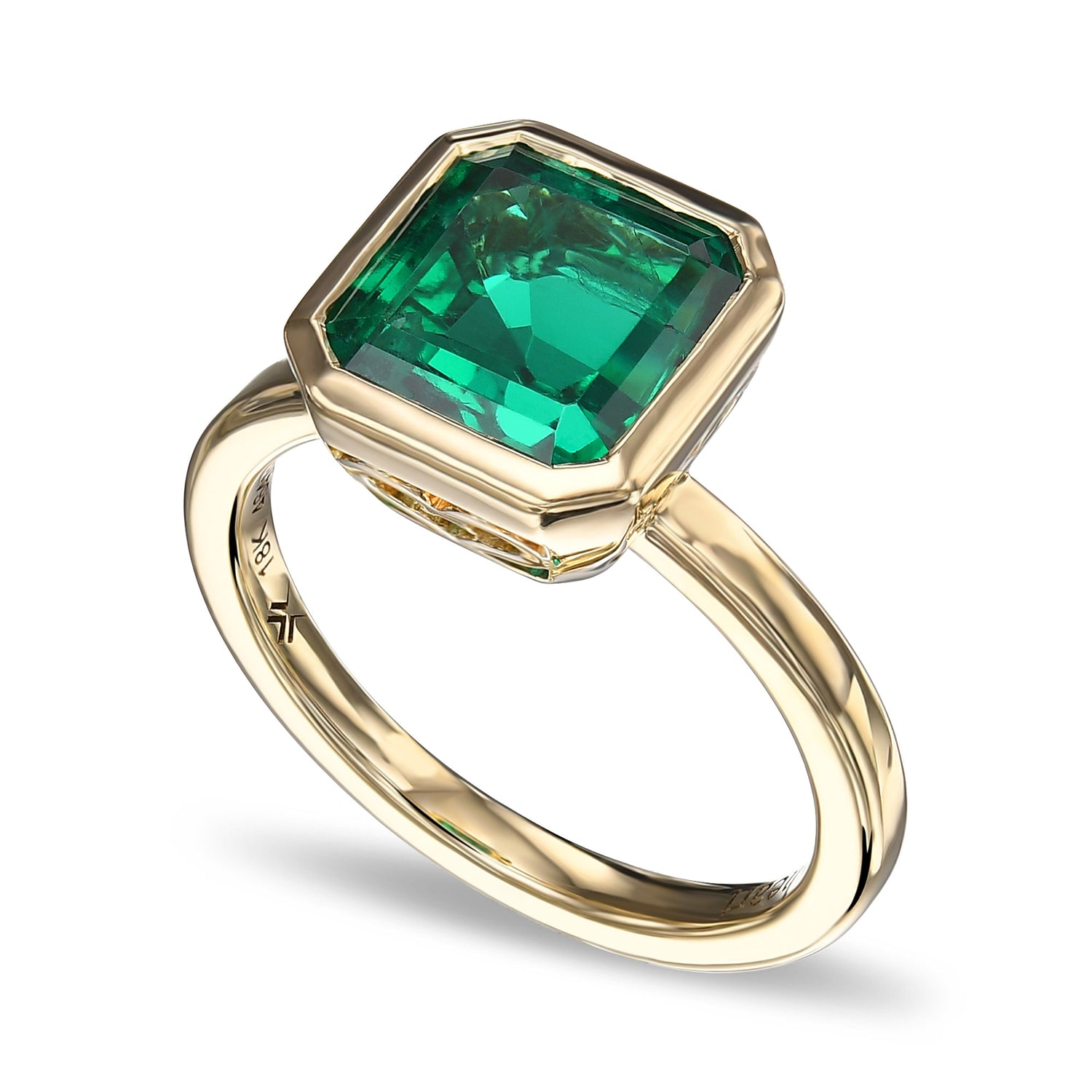 Green Colombian Emerald Solitaire Ring