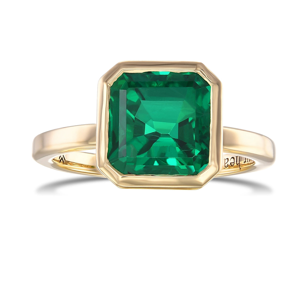Green Colombian Emerald Solitaire Ring