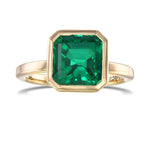 Green Colombian Emerald Solitaire Ring