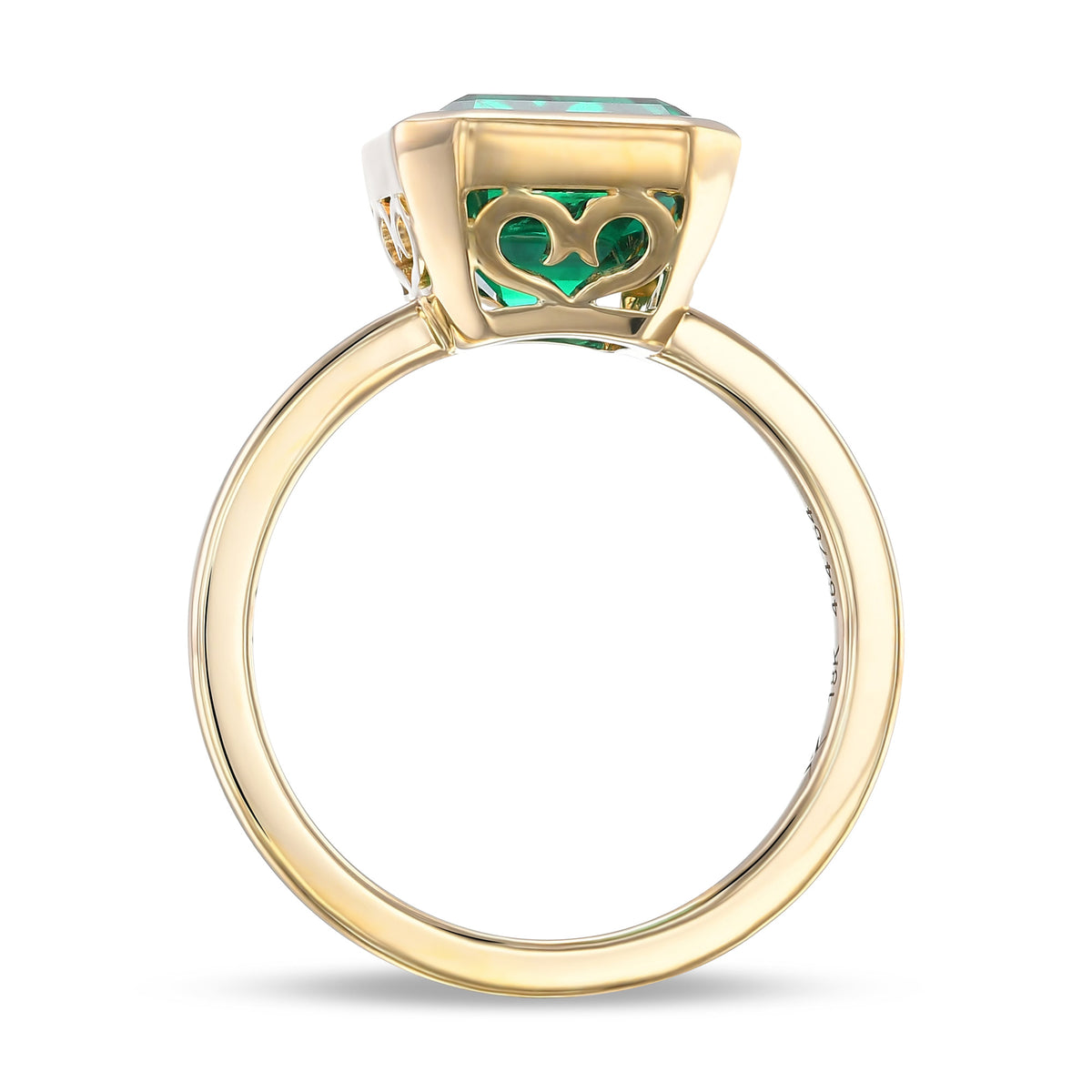 Green Colombian Emerald Solitaire Ring