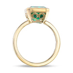 Green Colombian Emerald Solitaire Ring