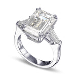 Emerald Three Stone Diamond Ring