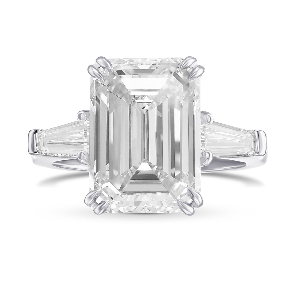 Emerald Three Stone Diamond Ring