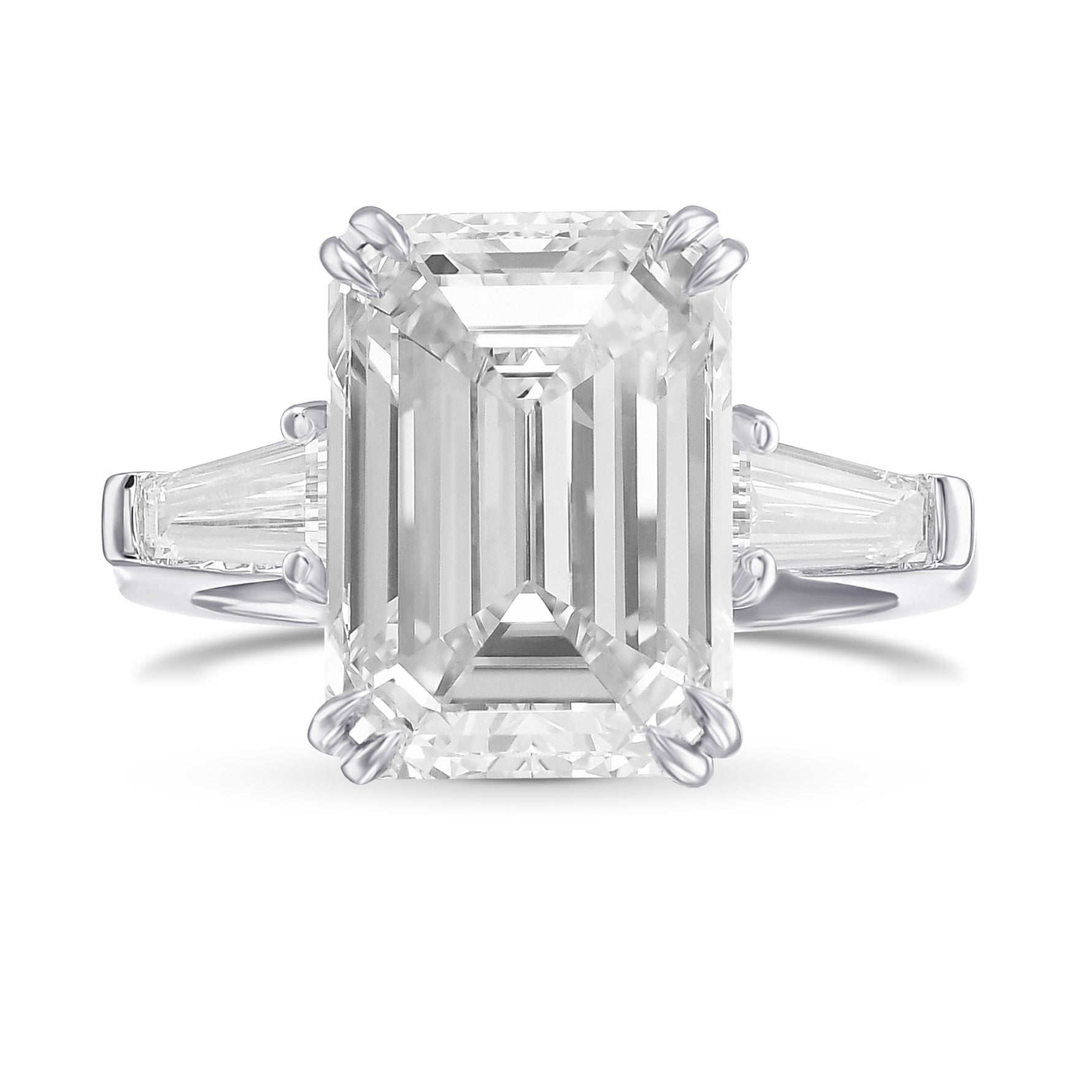 Emerald Three Stone Diamond Ring