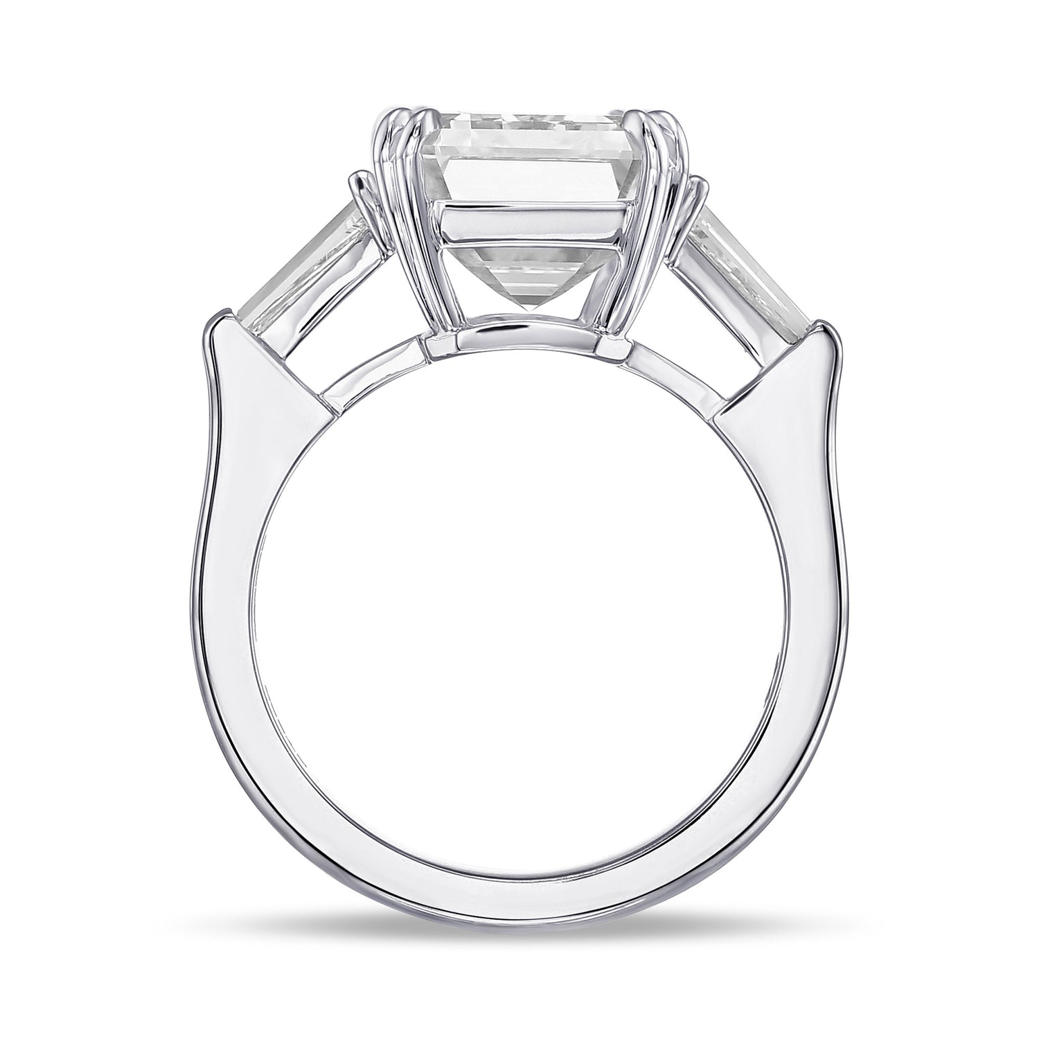 Emerald Three Stone Diamond Ring