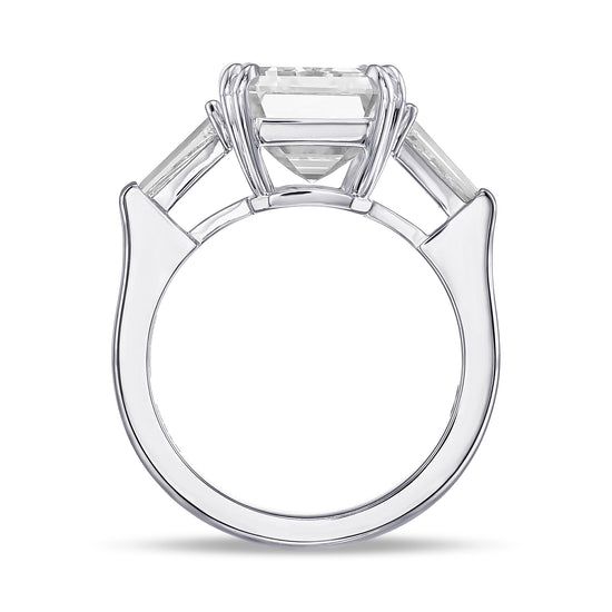 Emerald Three Stone Diamond Ring