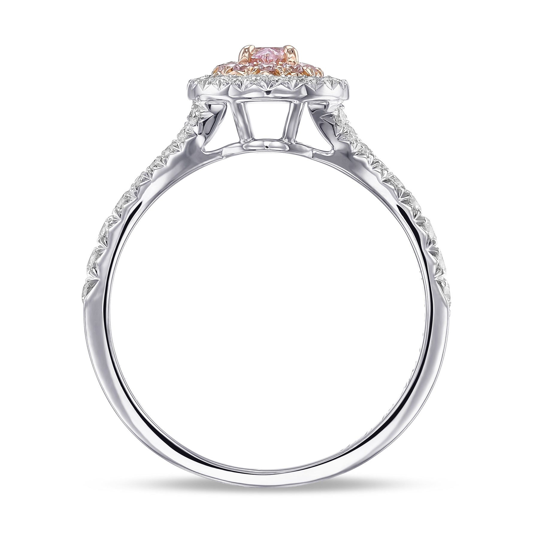 Fancy Intense Purplish Pink Oval Diamond Halo Ring