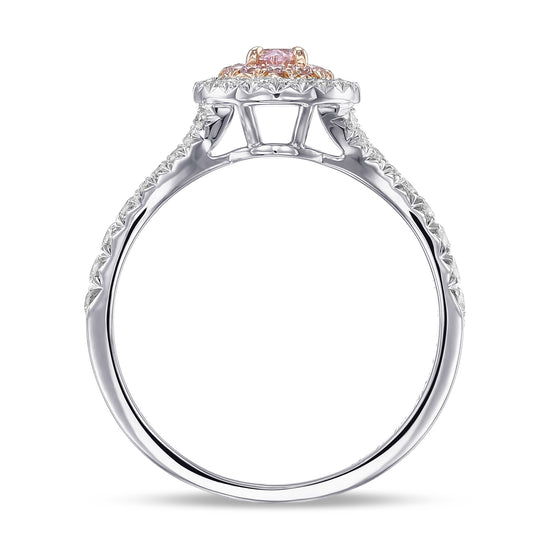 Fancy Intense Purplish Pink Oval Diamond Halo Ring