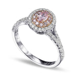 Fancy Intense Purplish Pink Oval Diamond Halo Ring