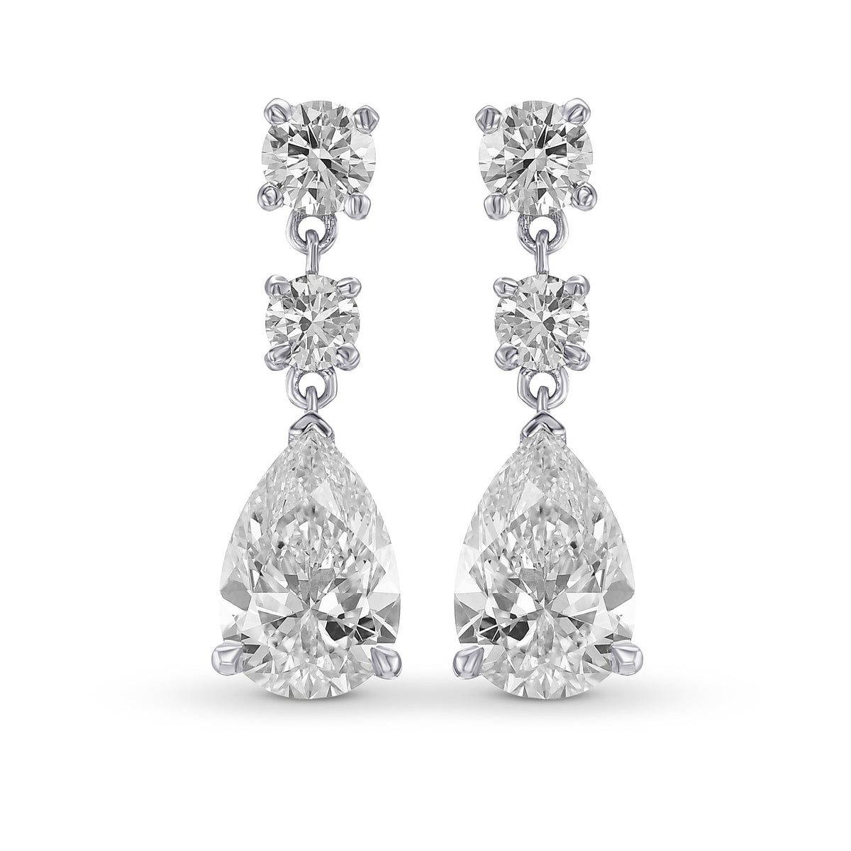  Collection Color Pear Diamond Drop Earrings