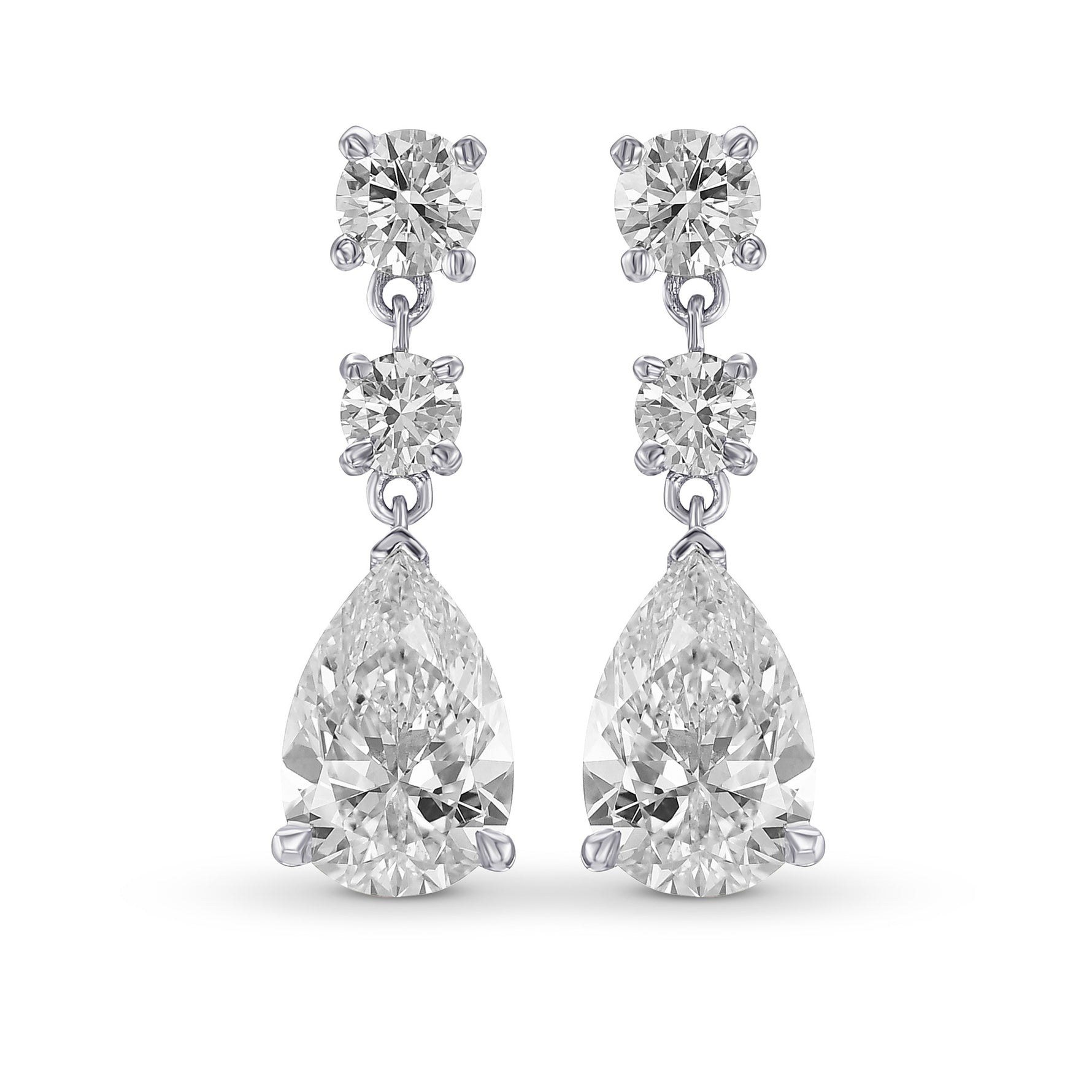  Collection Color Pear Diamond Drop Earrings
