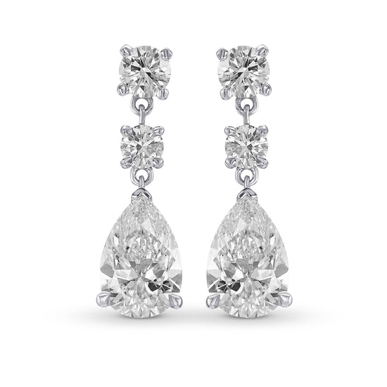  Collection Color Pear Diamond Drop Earrings