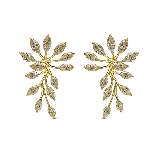  Light Yellow Marquise Couture Diamond Earrings