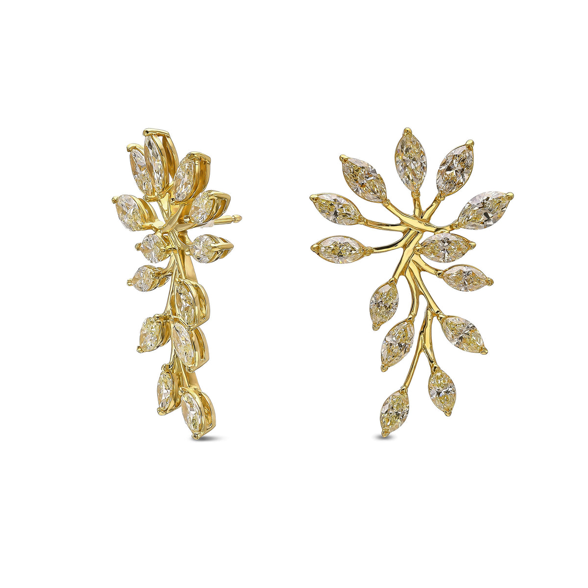  Light Yellow Marquise Couture Diamond Earrings