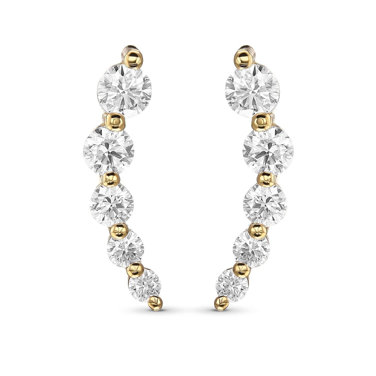 Colorless Round Brilliant Diamond Earrings