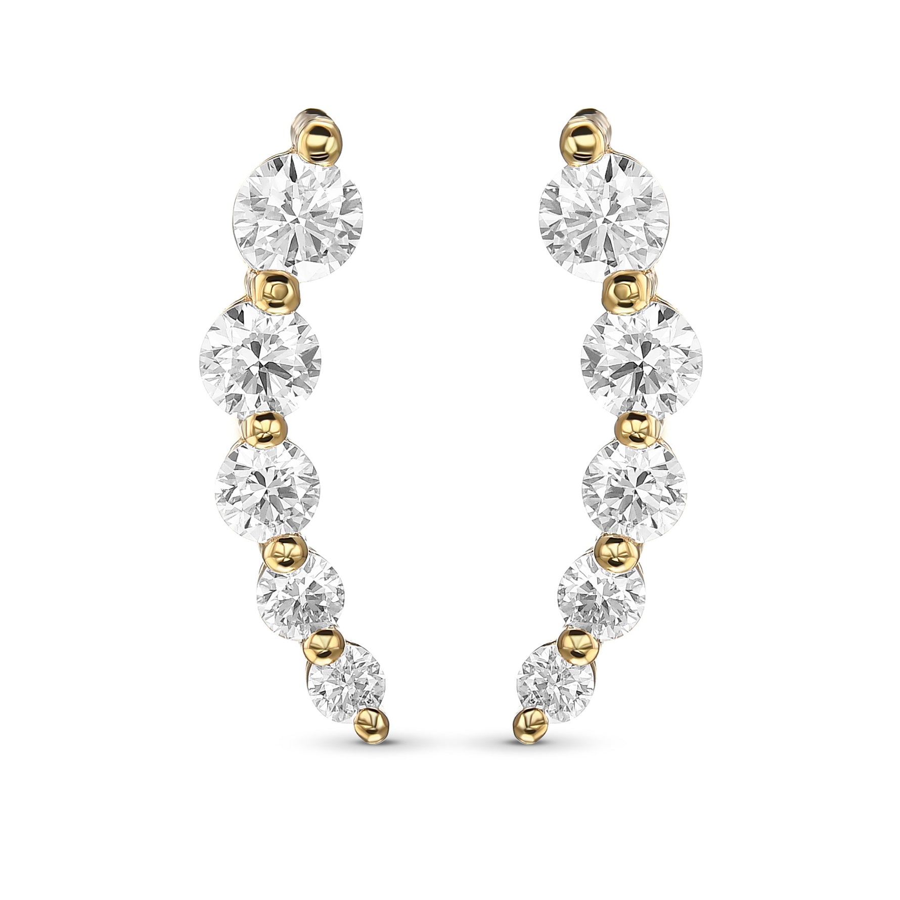 Colorless Round Brilliant Diamond Earrings