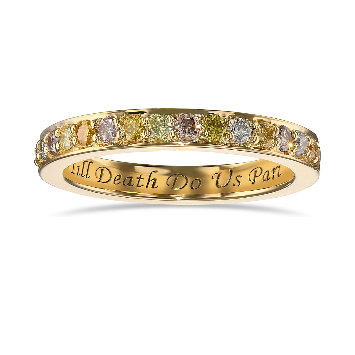 Multicolored Closed Pave Diamond Band Ring