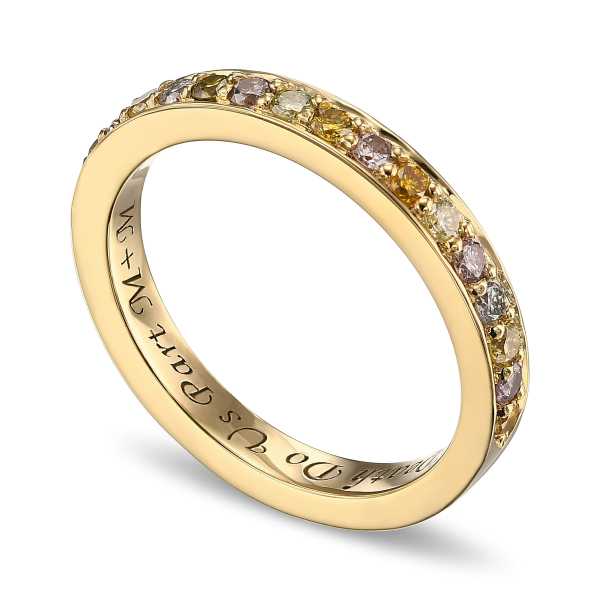 Multicolored Closed Pave Diamond Band Ring