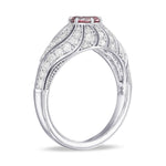 Fancy Deep Pink Oval Diamond Designer Dress Ring
