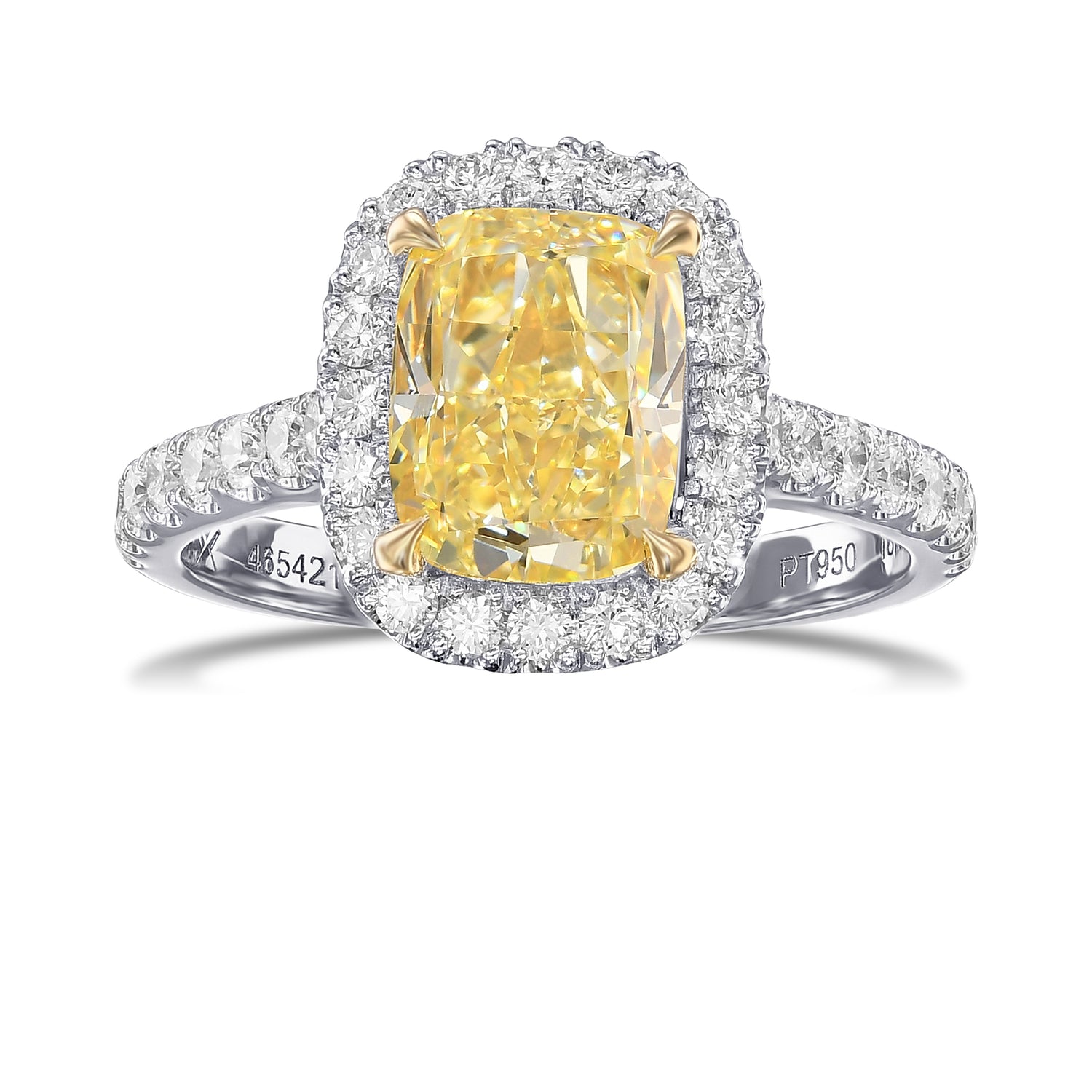 Fancy Yellow Cushion Halo Diamond Ring