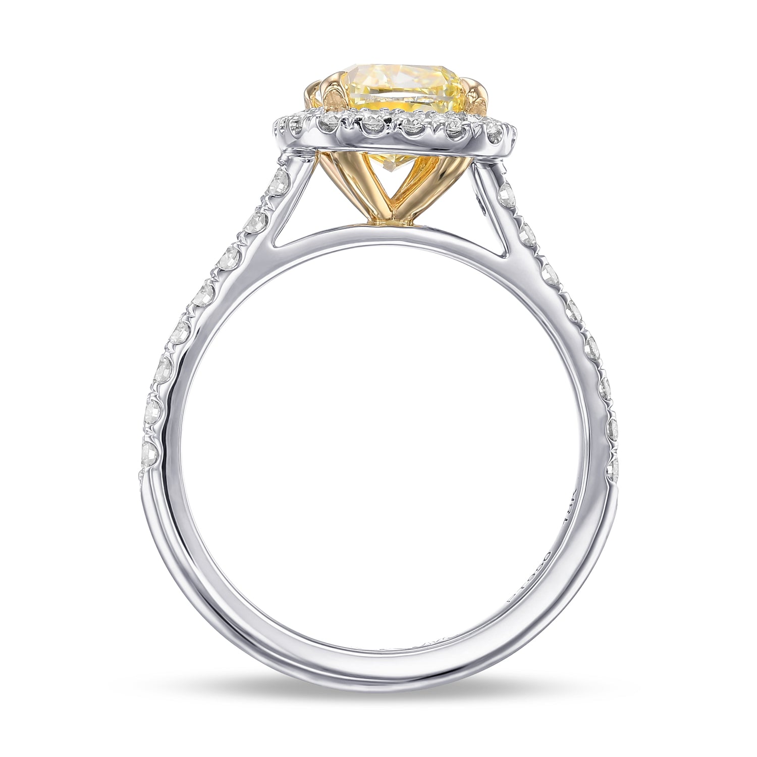 Fancy Yellow Cushion Halo Diamond Ring