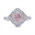 Fancy Intense Pink Purple Cushion Halo Diamond Ring