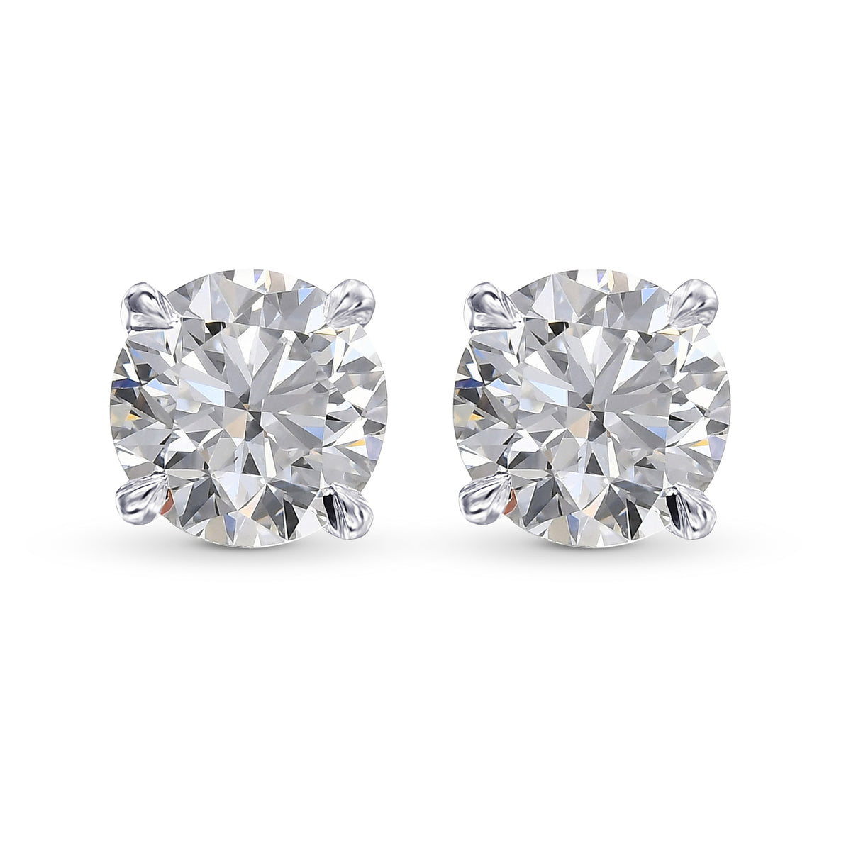 Colorless Round Brilliant Stud Diamond Earrings