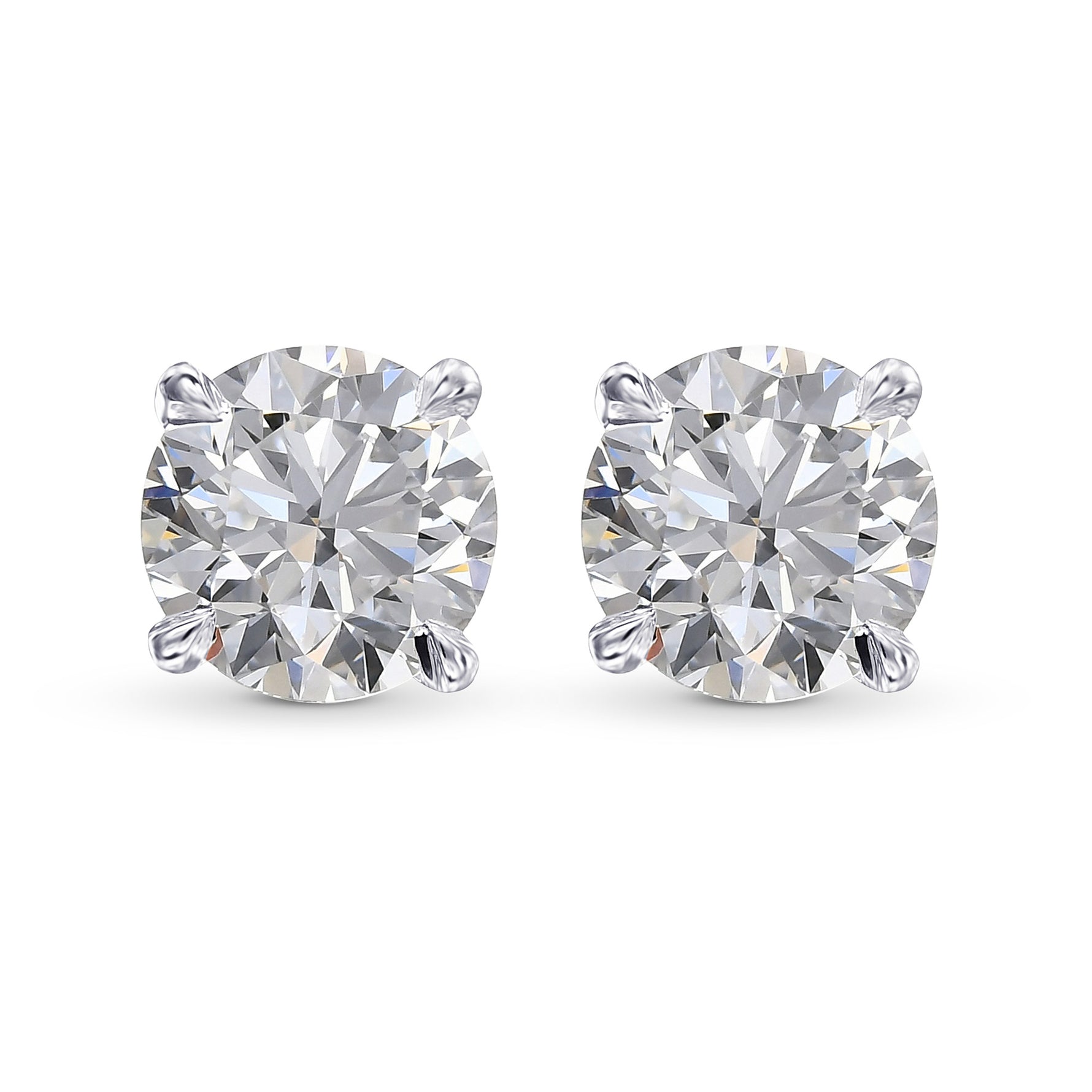 Colorless Round Brilliant Stud Diamond Earrings
