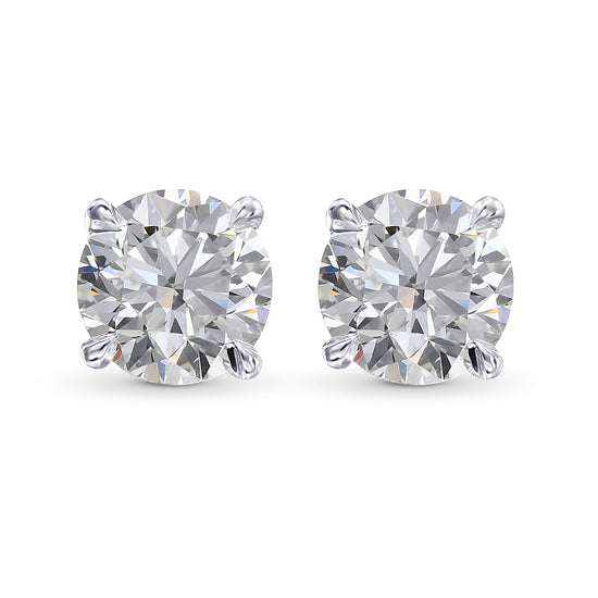 Colorless Round Brilliant Stud Diamond Earrings