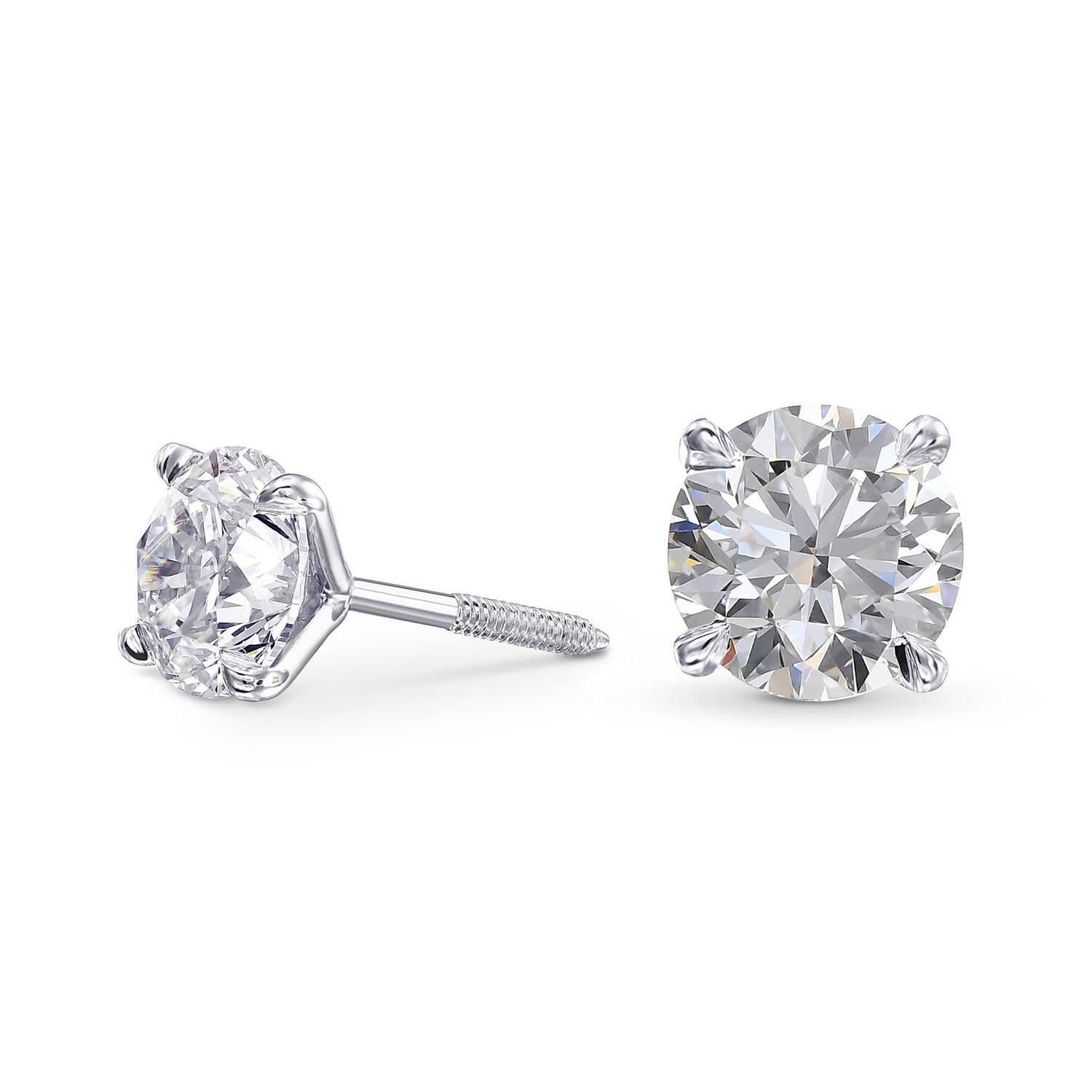Colorless Round Brilliant Stud Diamond Earrings