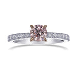 Fancy Pink Round Side-stone Diamond Ring