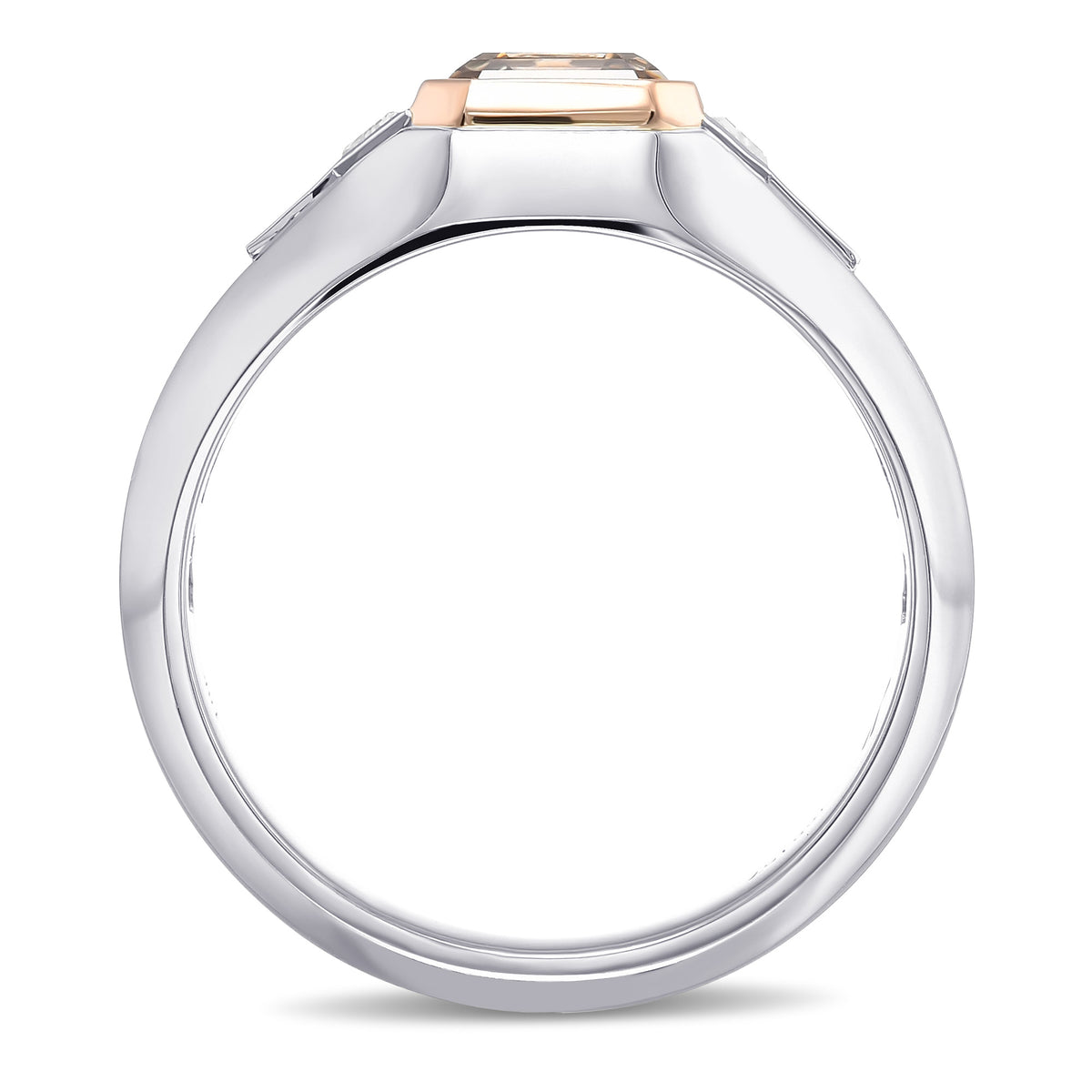 Fancy Dark Brown Asscher-cut Men's Diamond Ring