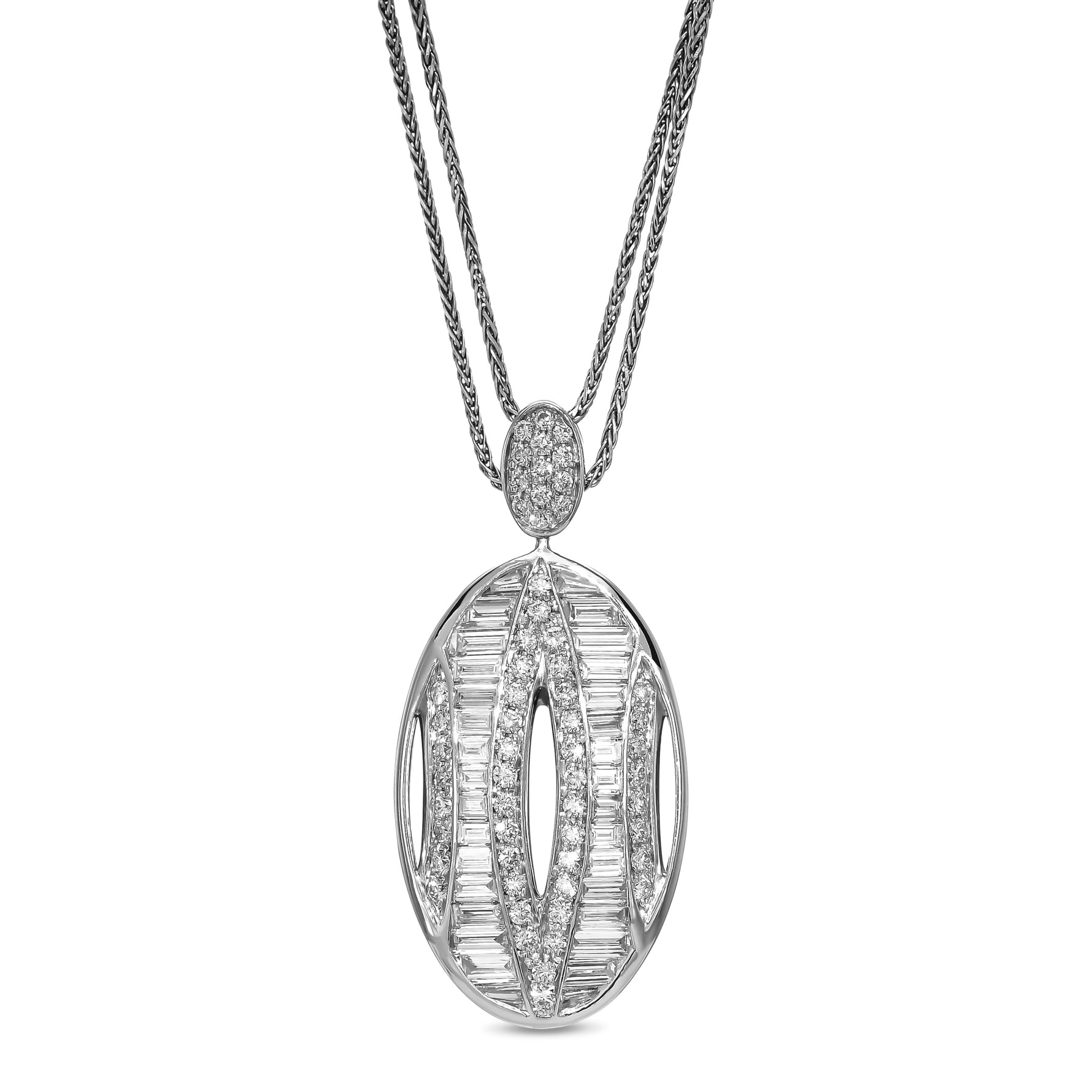 Colorless Oval Shape Diamond Pendant