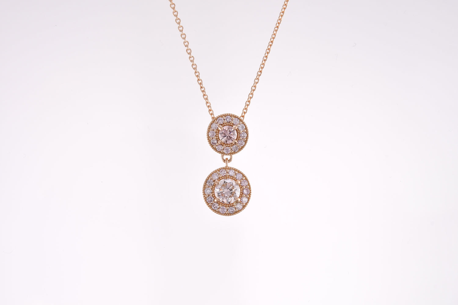 2 Stone Halo Pendant (semi-mount)