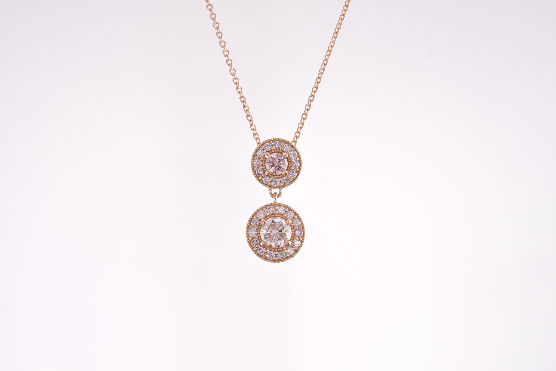 2 Stone Halo Pendant (semi-mount)