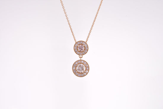 2 Stone Halo Pendant (semi-mount)