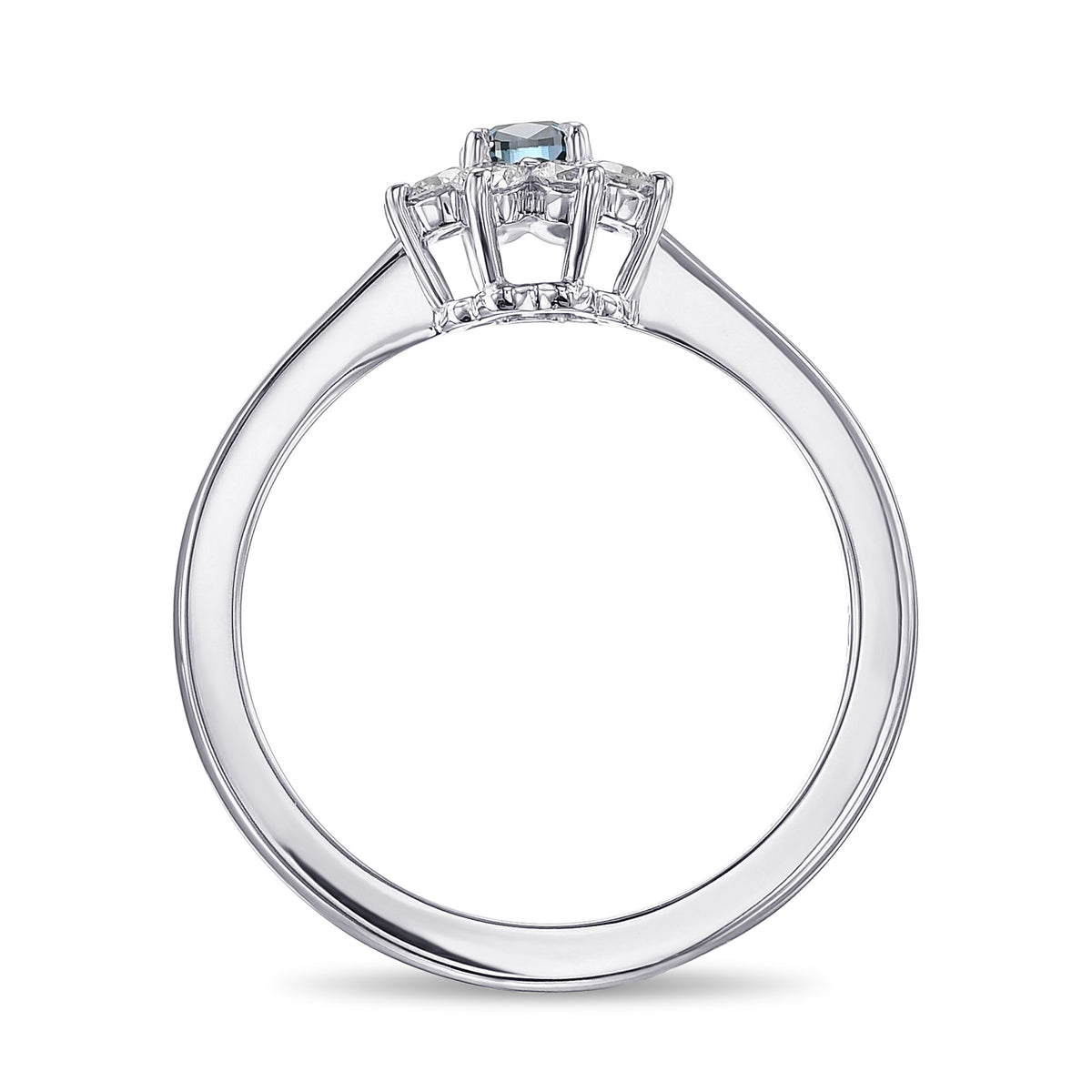 Fancy Deep Green Blue Cushion Halo Diamond Ring