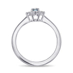 Fancy Deep Green Blue Cushion Halo Diamond Ring