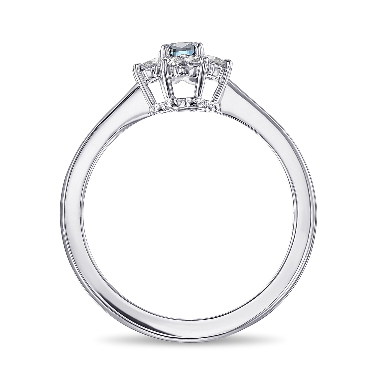 Fancy Deep Green Blue Cushion Halo Diamond Ring