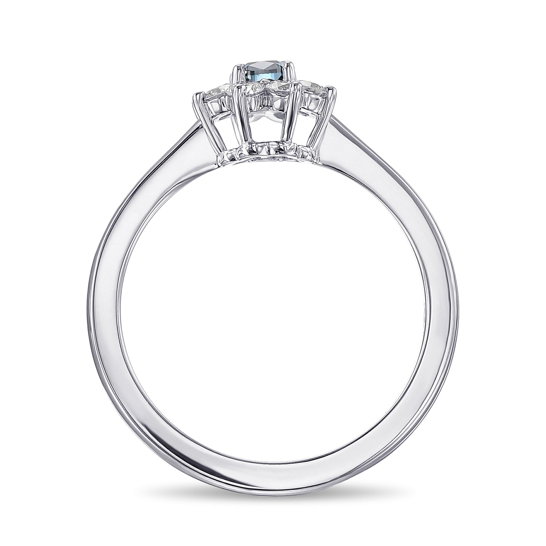 Fancy Deep Green Blue Cushion Halo Diamond Ring