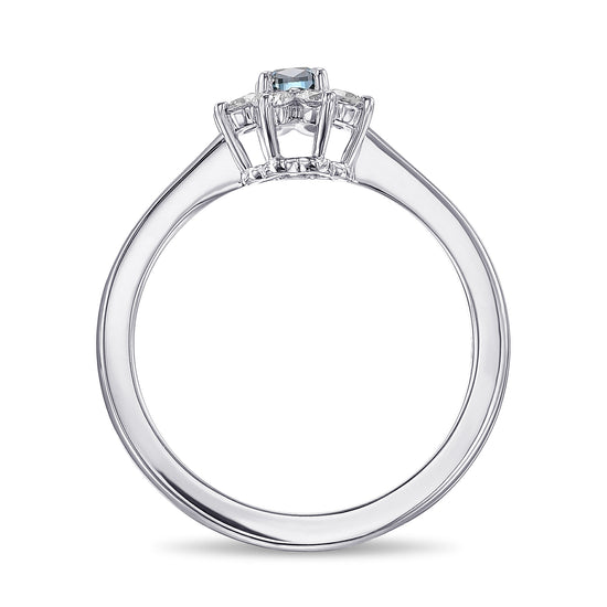 Fancy Deep Green Blue Cushion Halo Diamond Ring