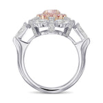 Extraordinary Fancy Pink Round Double Halo Ring
