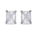 Fancy White Emerald Stud Diamond Earrings 